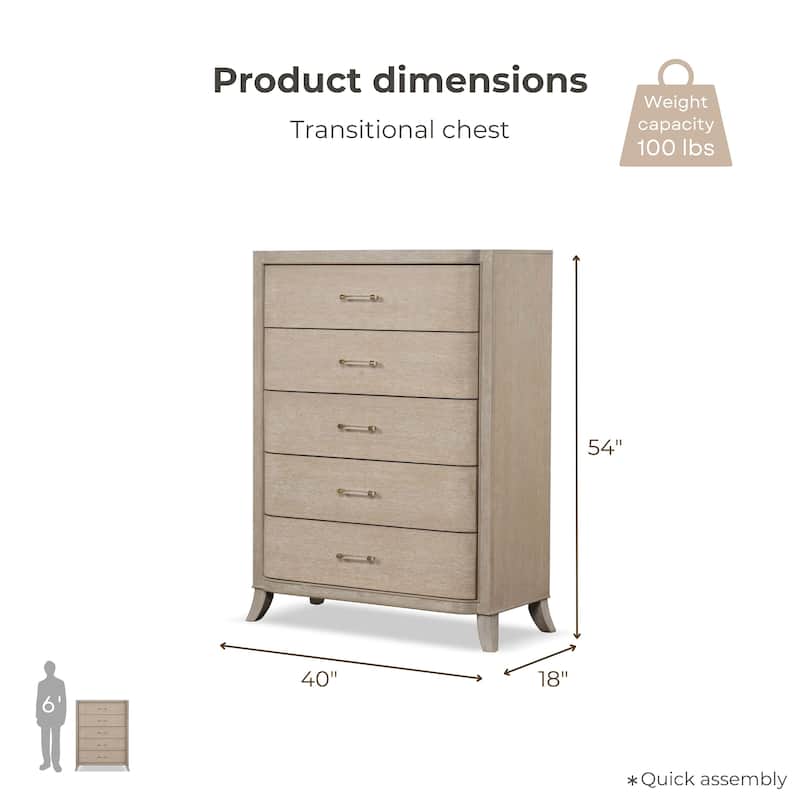 Furniture of America Kian Modern 3-Piece Natural Oak Solid Wood Chest and 2 Nightstand Bedroom Set