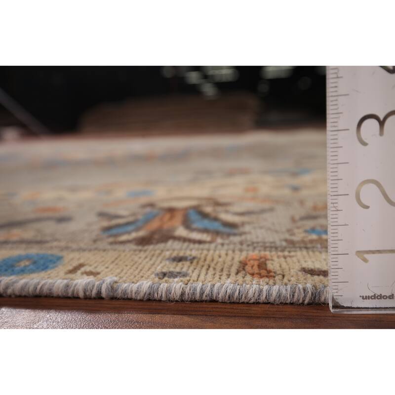 Distressed Tabriz Vintage Persian Rug Hand-Knotted Grey Wool Carpet - 6'6" x 9'7"