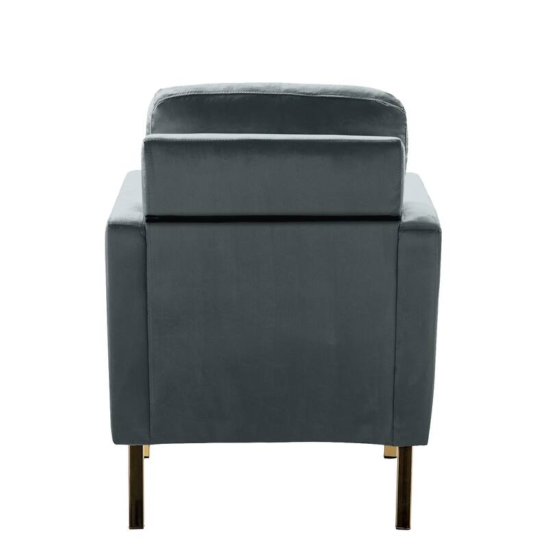 Valentina Comfy Accent Armchair with Golden Metal Legs and Removable Cushions by HULALA HOME