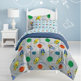 Space Rocket Twin-size Bed in a Bag with Sheet Set