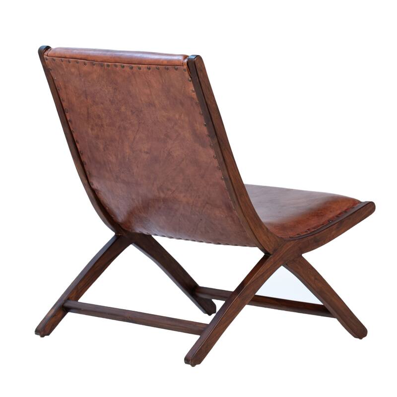 Glade Leather Upholstered Occasional Chair, Brown