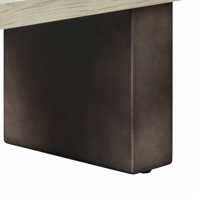 HomeRoots 24" Gray And Brown Concrete And Solid Wood Coffee Table - 24
