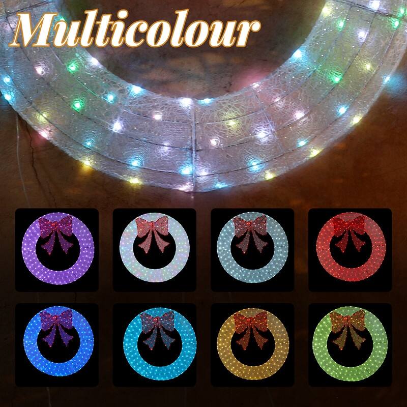Pre-Lit Outdoor Christmas Wreath Decoration