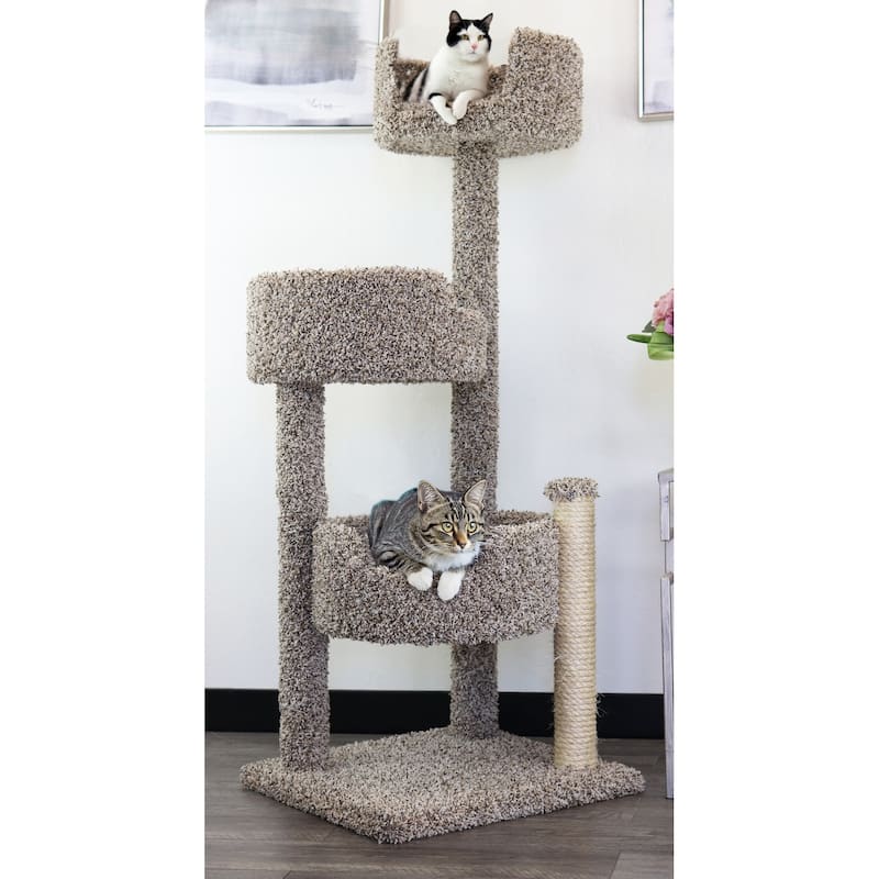 Deluxe Multi-Level Cat Tree with Plush Beds and Carpeted Scratching Posts for Indoor Cats