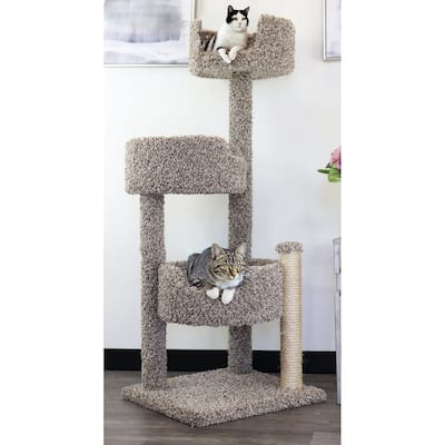 Deluxe Multi-Level Cat Tree with Plush Beds and Carpeted Scratching Posts for Indoor Cats