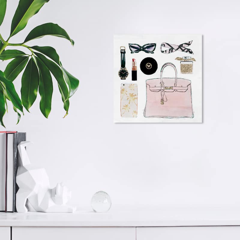 Wynwood Studio Fashion and Glam Glam Girl's Summer Kit Pink and Glam Wall Art Canvas Print - 12 x 12