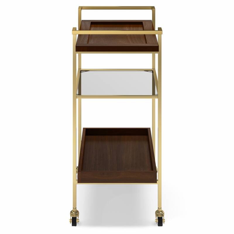WYNDENHALL Moyer Bar Cart in Cognac - 16" d x 27" w x 34.5" h