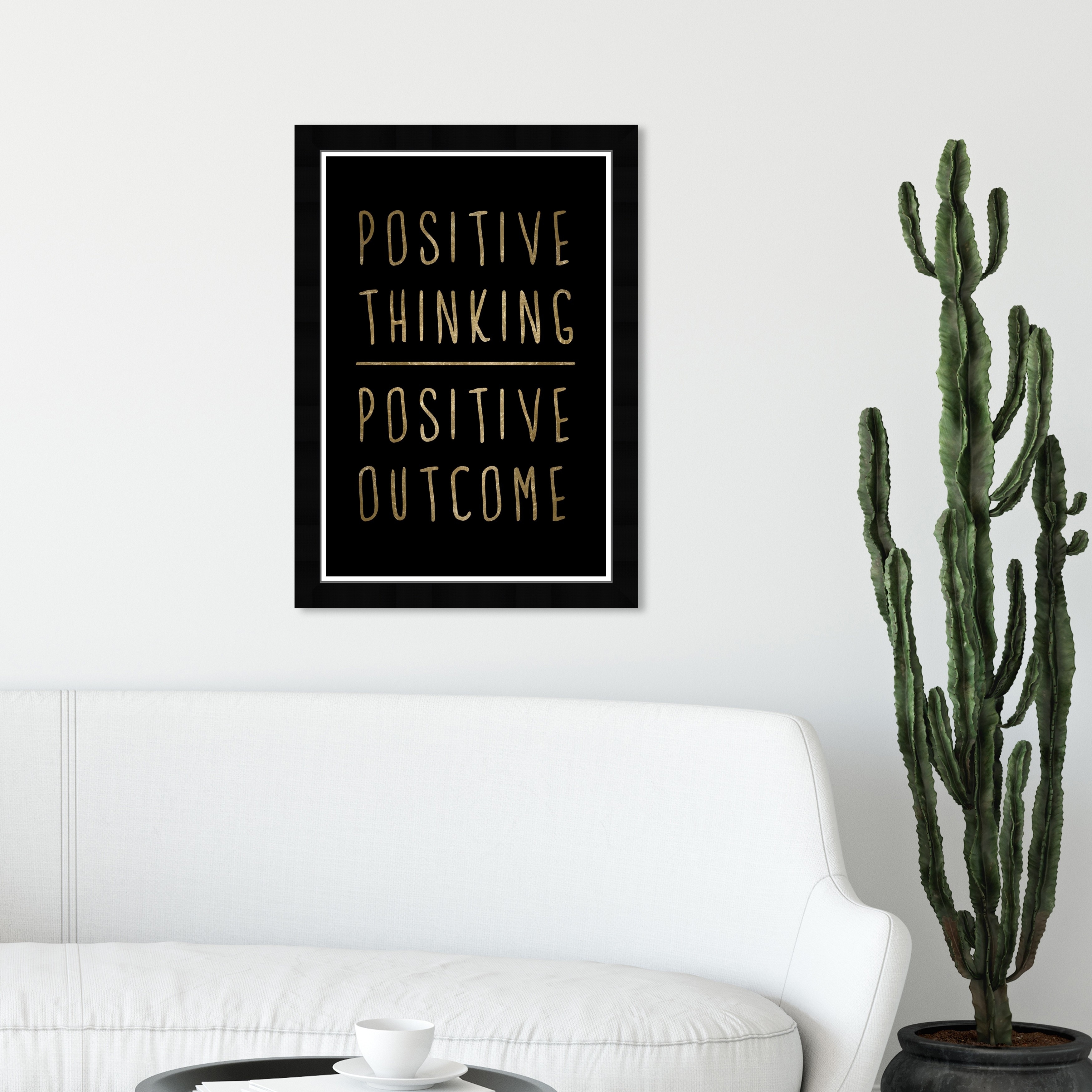 Shop Wynwood Studio Positive Thinking Typography And Quotes Wall Art Framed Print Motivational Quotes And Sayings Gold Black Overstock 31292848