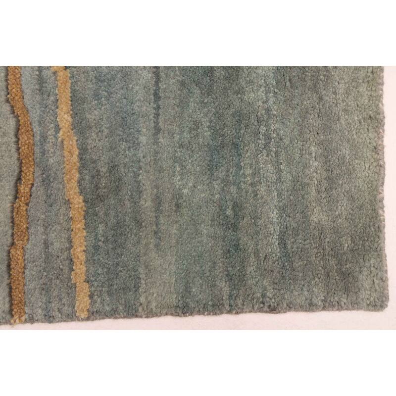 ECARPETGALLERY Hand-knotted Peshawar Ziegler Light Blue Wool Rug - 5'0 x 6'11