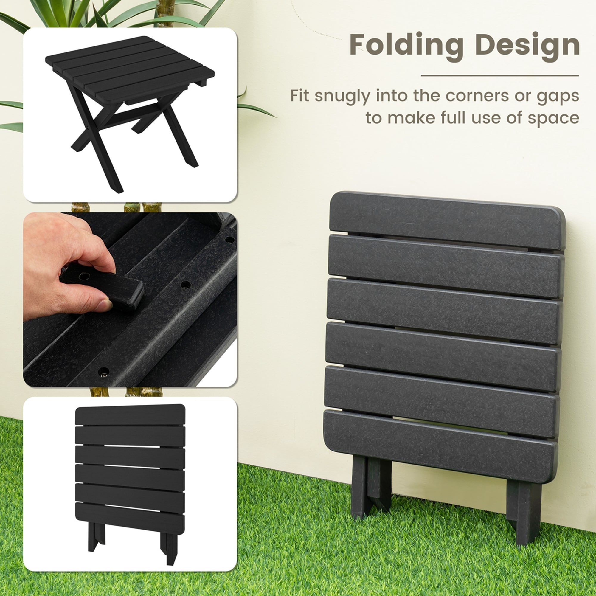 Camco adirondack portable outdoor folding side table top