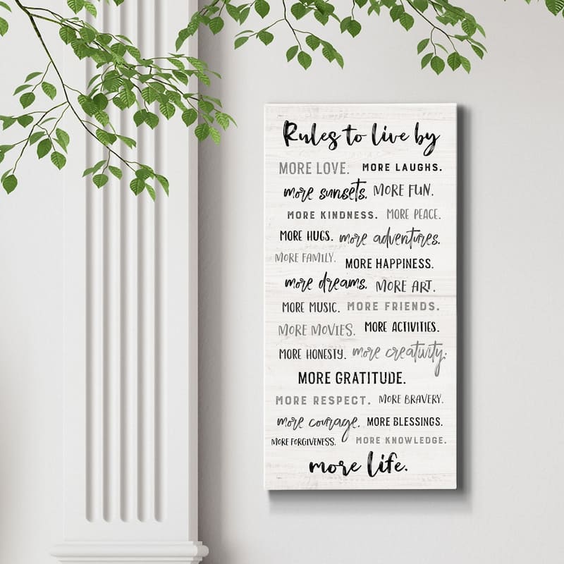 Rules to Live By- Premium Gallery Wrapped Canvas - Ready to Hang