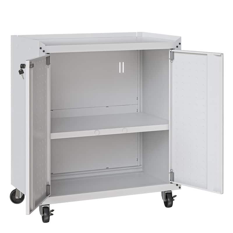 Fortress 31.5" Mobile Garage Cabinet with Shelves