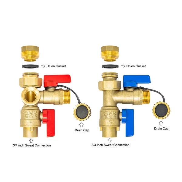 shop 3 4 inch tankless water heater isolation service valve kit w pressure relief valve sweat x fnpt for rheem rinai eccotemp overstock 31489226 noritz