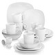 preview thumbnail 1 of 16, 20-Piece White Porcelain Dinnerware Set (Serves 4) Elisa - 20 Piece