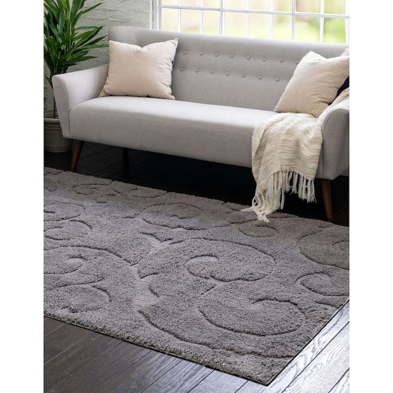 Shag Milson Collection Area Rug - 9'x12' - Dark Gray