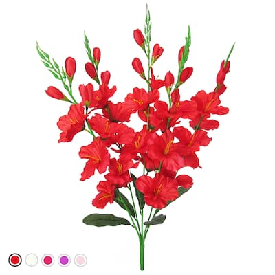 Artificial Gladiolus Flower Stem Bush Bouquet 26in