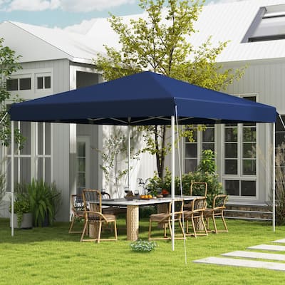 Outsunny 13' x 13' Pop Up Canopy Tent, Instant Sun Shelter, Tents for Parties, Height Adjustable, with Wheeled Carry Bag for