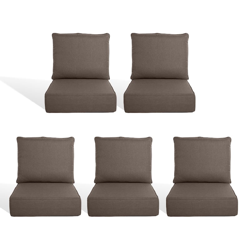 Pocassy 22"x24"x6" Inch Thick Cushions Pillows Indoor Outdoor Cushion 5 Set - Grey Cushion