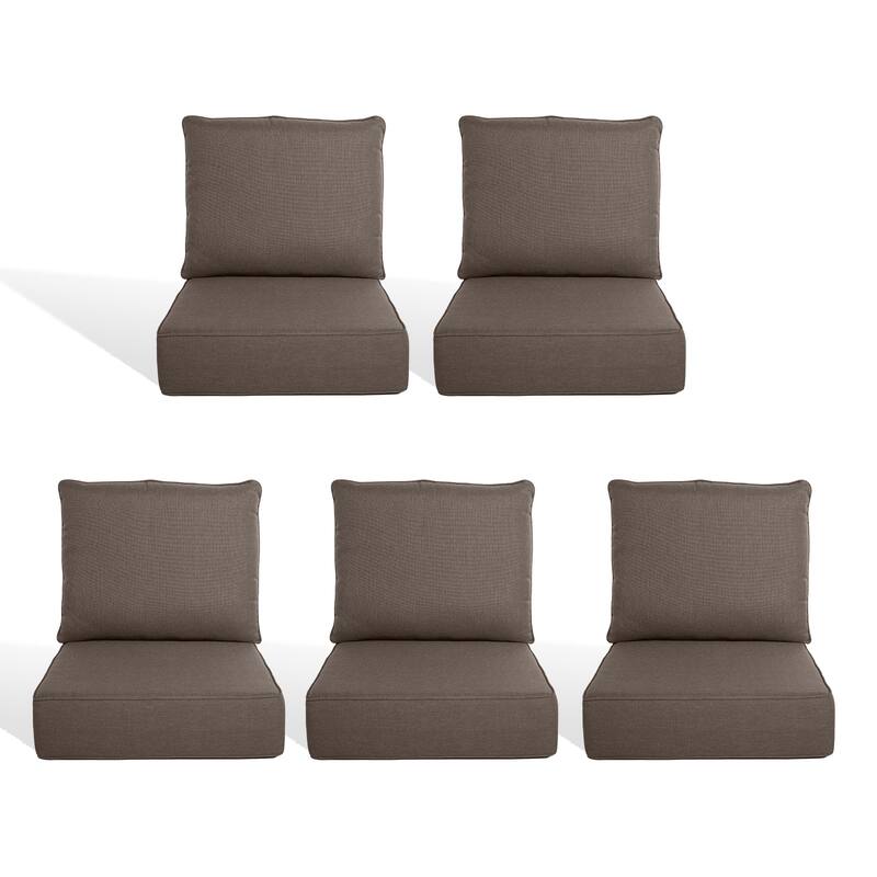 Pocassy 22"x24"x6" Thick Cushions Pillows Indoor & Outdoor Cushion - 5 Set Seat & Back Cushion - Grey Cushion