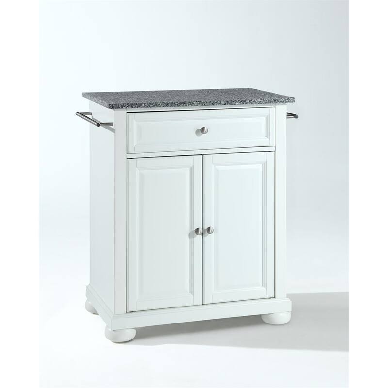 Kitchen Island Cart Granite Top Portable Kitchen Storage Island Modern Kitchen Furniture White Gray