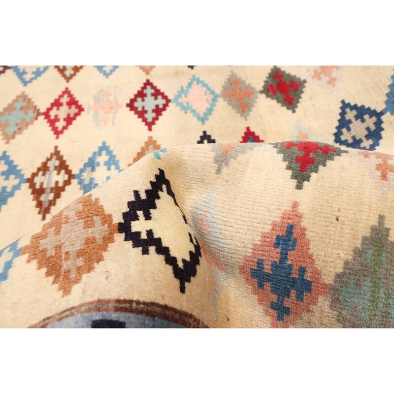 ECARPETGALLERY Hand-knotted Melis Vintage Cream Wool Rug - 4'8 x 8'9