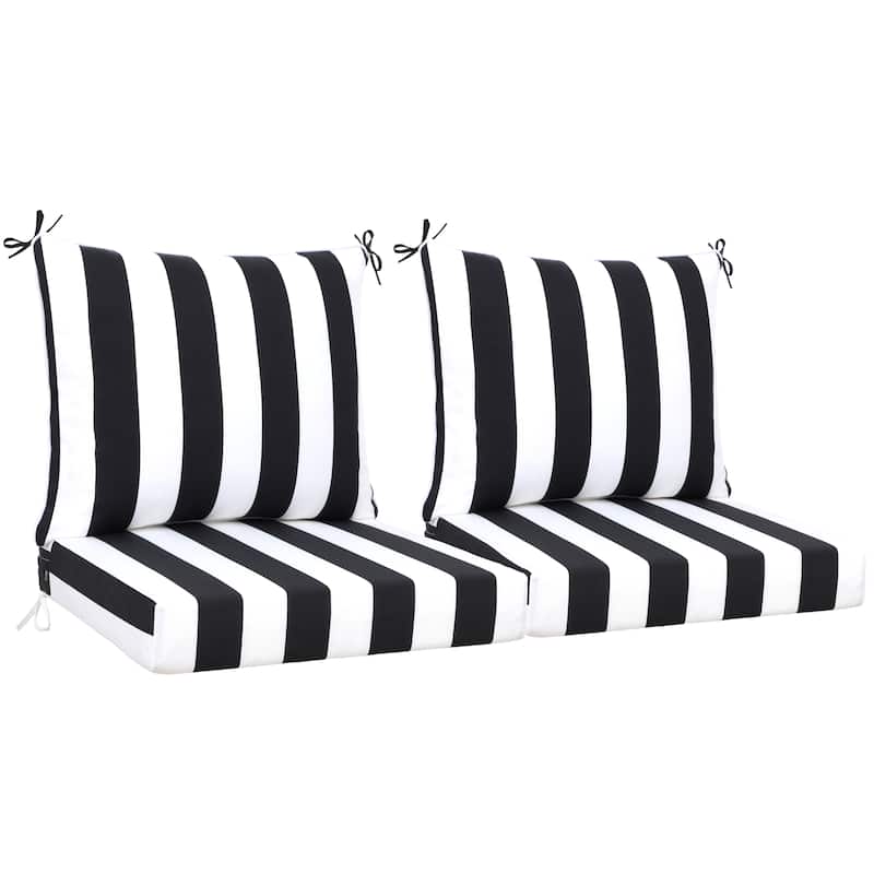 GDFStudio Marie Outdoor 24x24 Inch Seat Cushion Set with Removable Covers (set of 2) - 24" x 24"