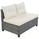 preview thumbnail 10 of 25, 8-pieces Outdoor Wicker Round Sofa Set, Half-Moon Sectional Sets All Weather