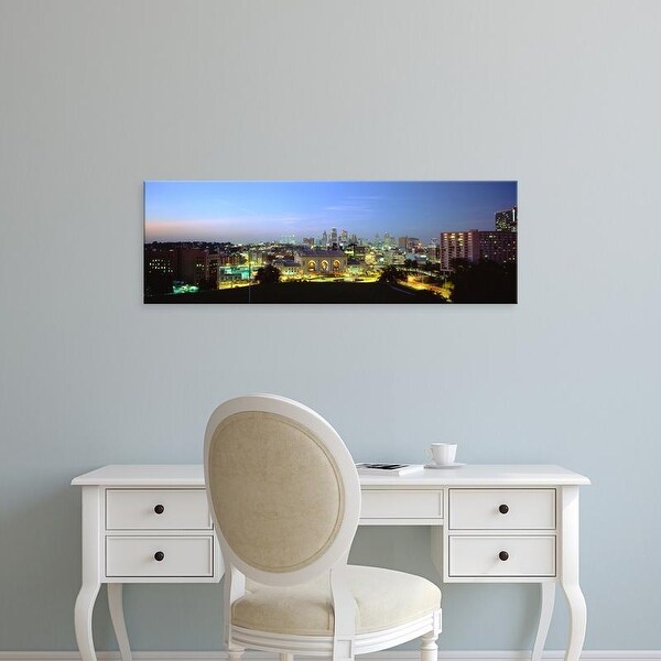 Easy Art Prints Panoramic Image 'High Angle View Of A City Lit Up At Dusk, Kansas City, Missouri, USA' Canvas Art