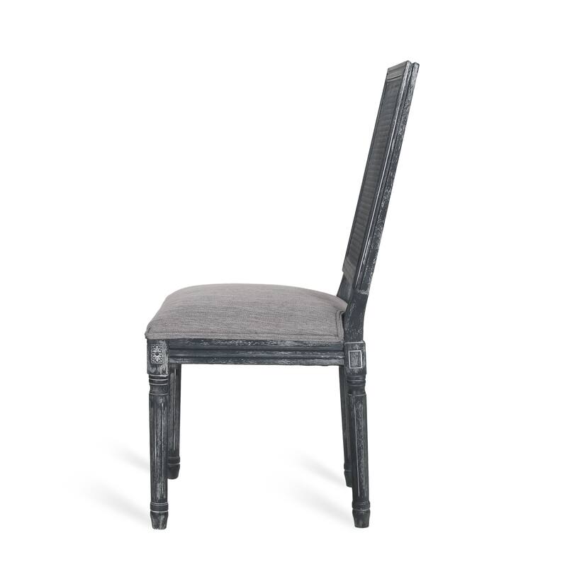 Regina Wood and Cane Upholstered Dining Chair (Set of 4) by Christopher Knight Home
