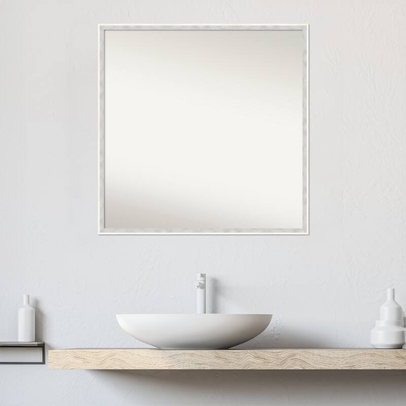 Paige Non-Beveled Wood Framed Bathroom Vanity Wall Mirror