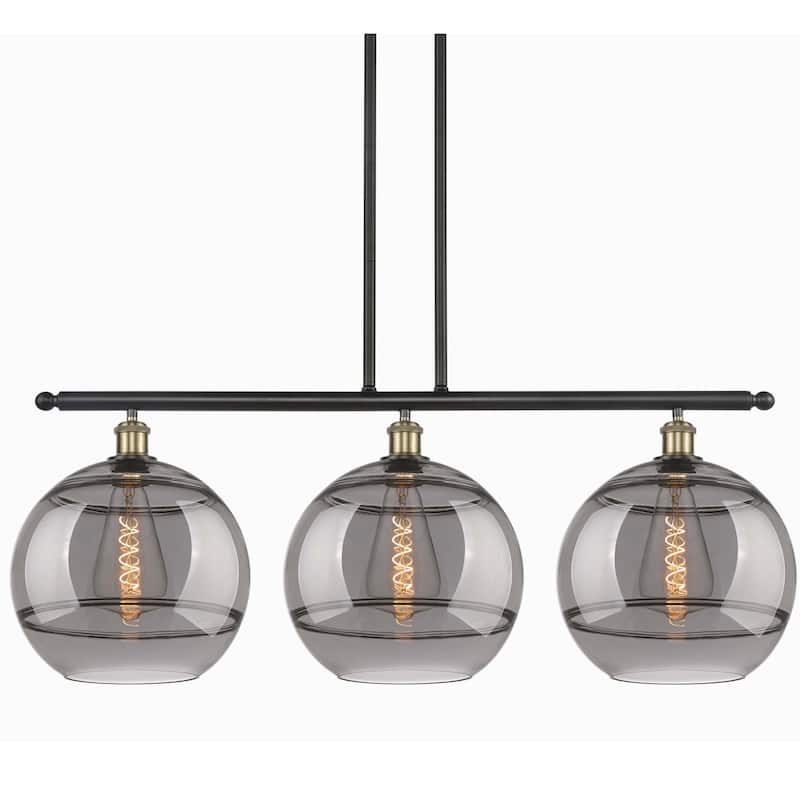 Innovations Lighting 516-3I-14-39 Rochester Pendant Rochester 3 Light - Black Antique Brass / Light Smoke
