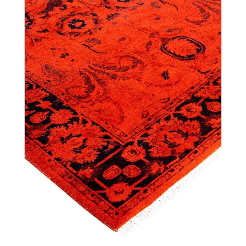 Overdyed, One-of-a-Kind Hand-Knotted Area Rug - Orange - 3' 2" x 5' 1"