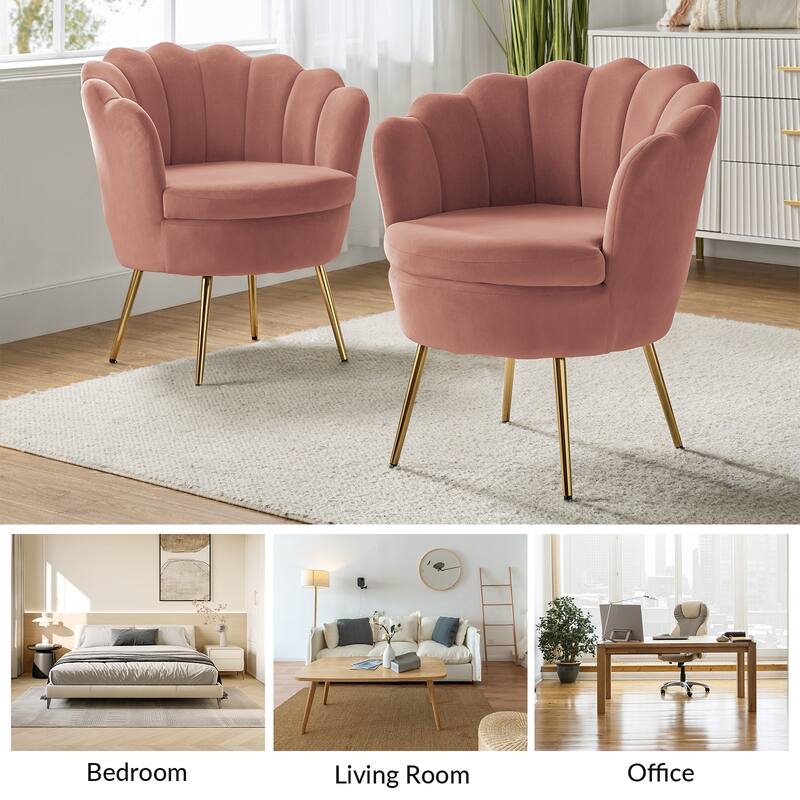 Xabier Cute Modern Upholstered Barrel Chair Accent Chair with Tufted Back by HULALA HOME