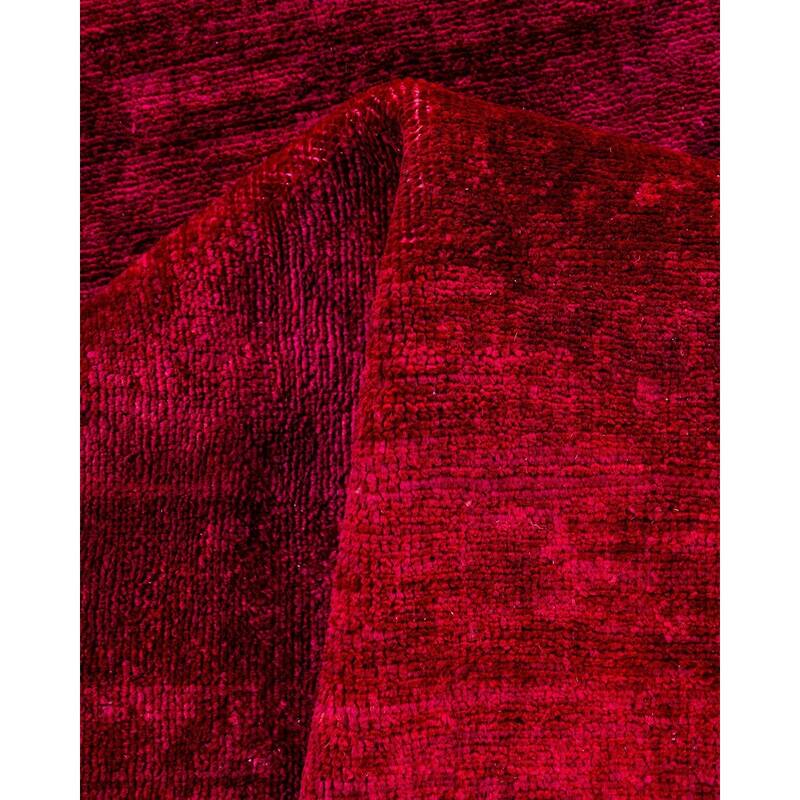 Overton Hand Knotted Wool Vintage Inspired Modern Contemporary Overdyed Pink Runner Rug - 2' 9" x 16' 2"