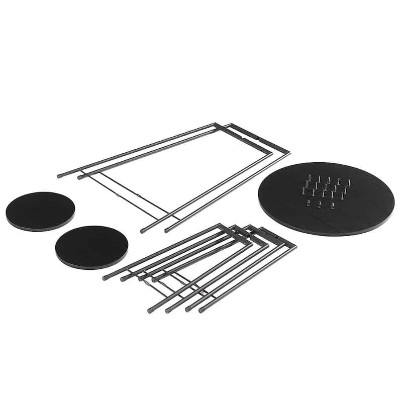 VECELO 3 Piece Pub Dining Table Set, Modern Round bar Table Set (Set of 3)