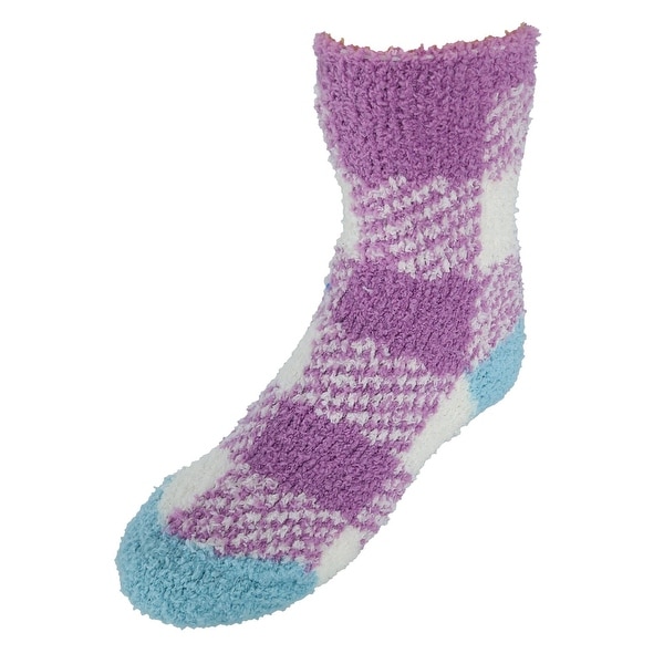 Beverly Hills Polo Club Girls Plaid Slipper Socks