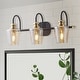 preview thumbnail 28 of 28, ExBrite Modern Rose Gold 3/4-light Bathroom Dimmable Crystal Vanity Lights Wall Sconces Glass Shade - 3-Lights