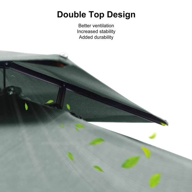 PURPLE LEAF 12 ft Double Top Stylish Cantilever Patio Umbrella with Base