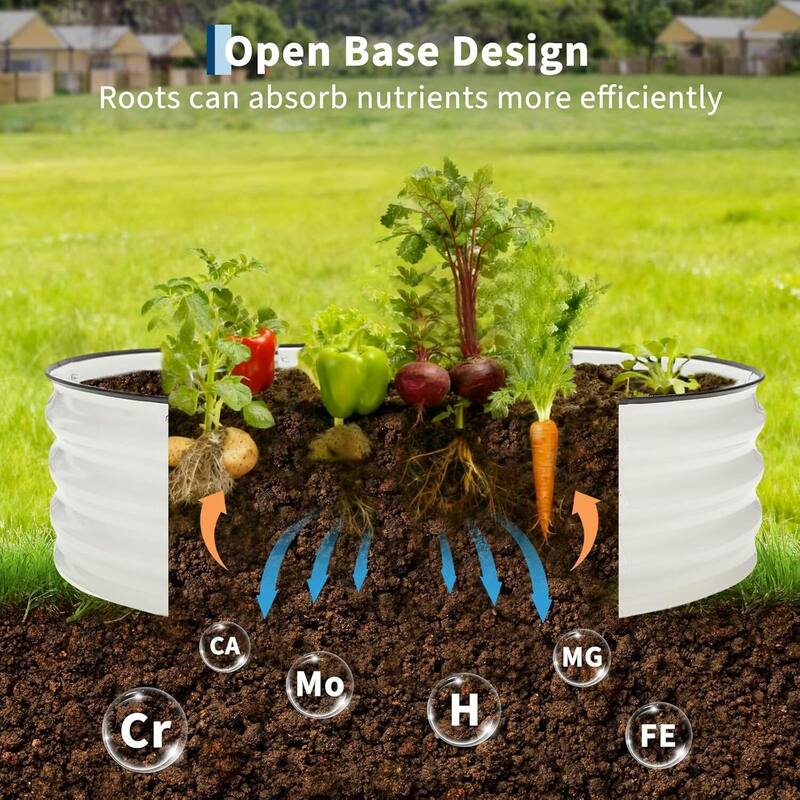 4X2x1Ft Galvanized Raised Garden Bed, Planter Box Kit for Vegetables, Flowers, Herbs & Fruits