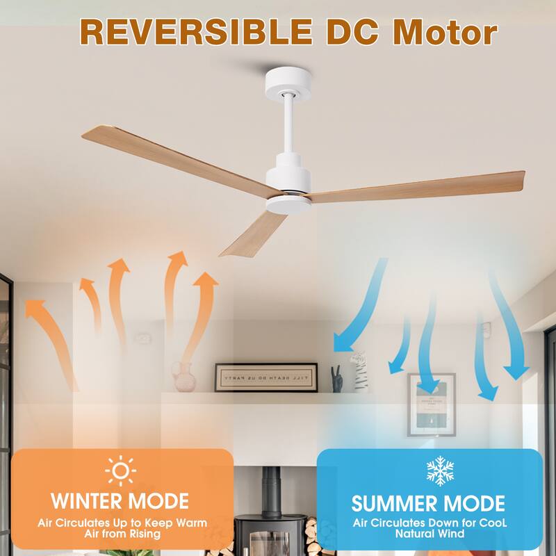 52" Matte Black Industrial Reversible DC Motor Ceiling Fan - 52" L x 52" W x 11.6" H