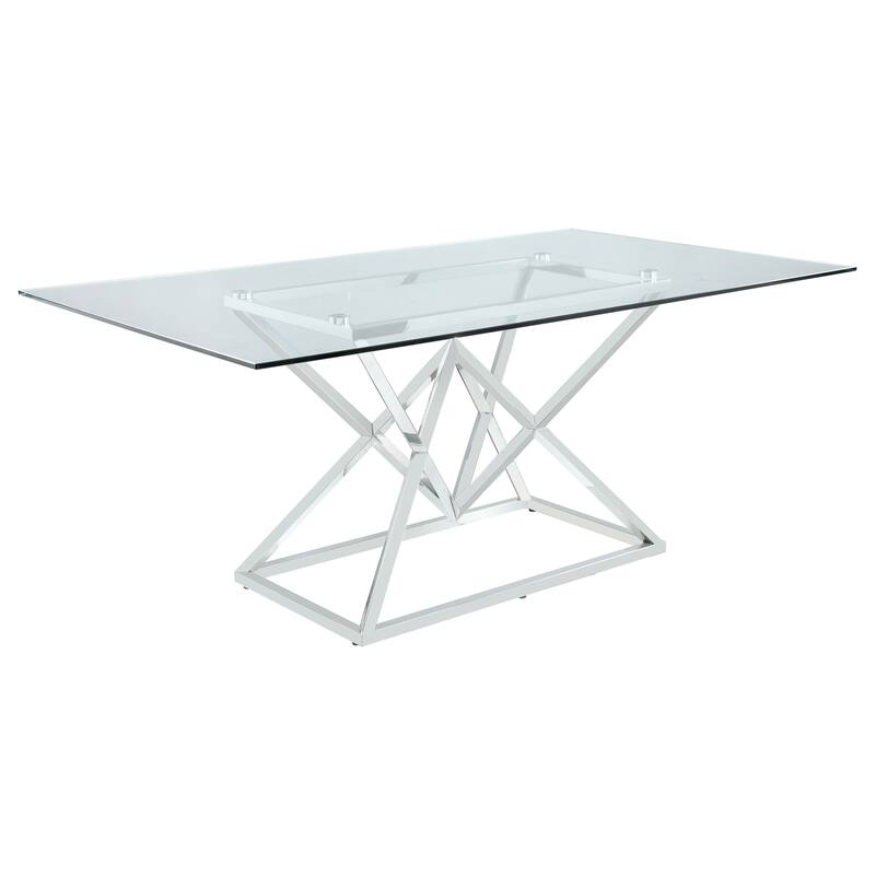 Beaufort Chrome and Grey Rectangular Dining Set