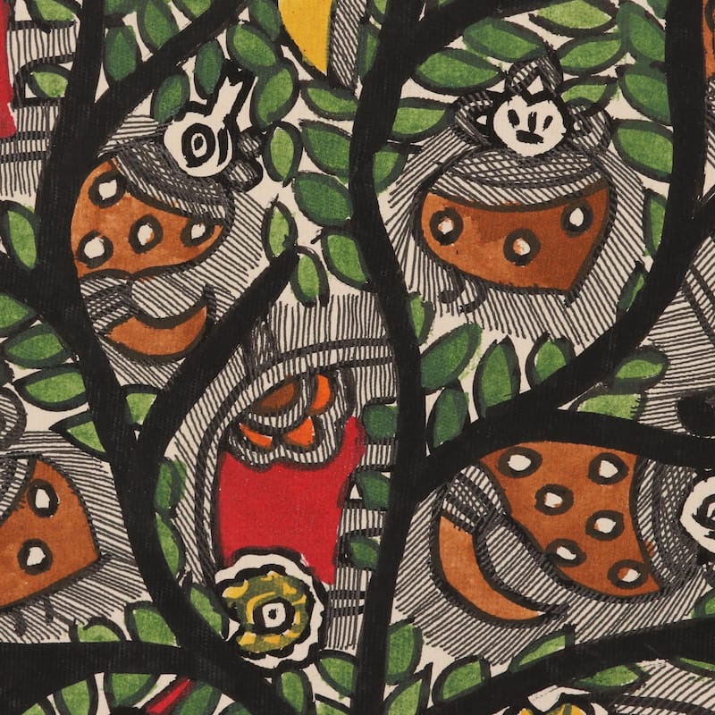 Novica Handmade Tree Of Harmony Madhubani Painting