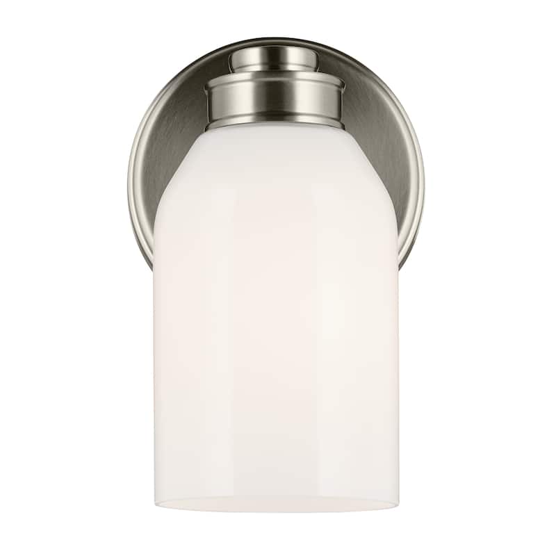 Kichler Lighting Shae 8.25" 1-Light Wall Sconce with White Opal Glass in Brushed Nickel