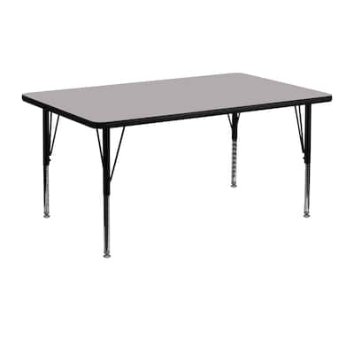 24''W x 48''L Thermal Laminate Activity Table - Adjustable Short Legs - 48"D x 24"W x 16.125" - 25.125"H