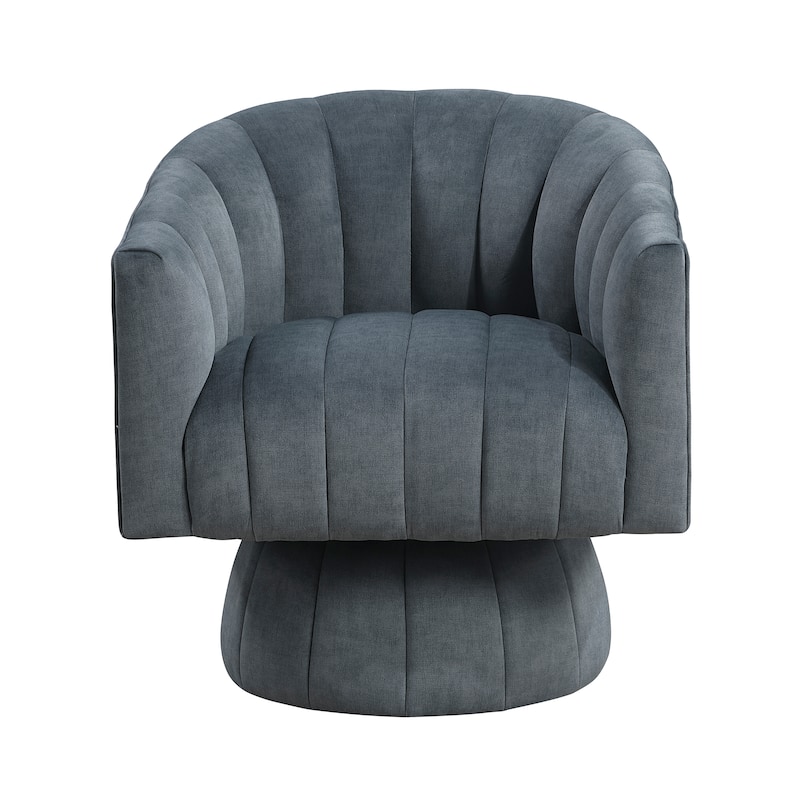 Briar 27.5" Velvet Swivel Chair - 360-Degree Metal Swivel Base