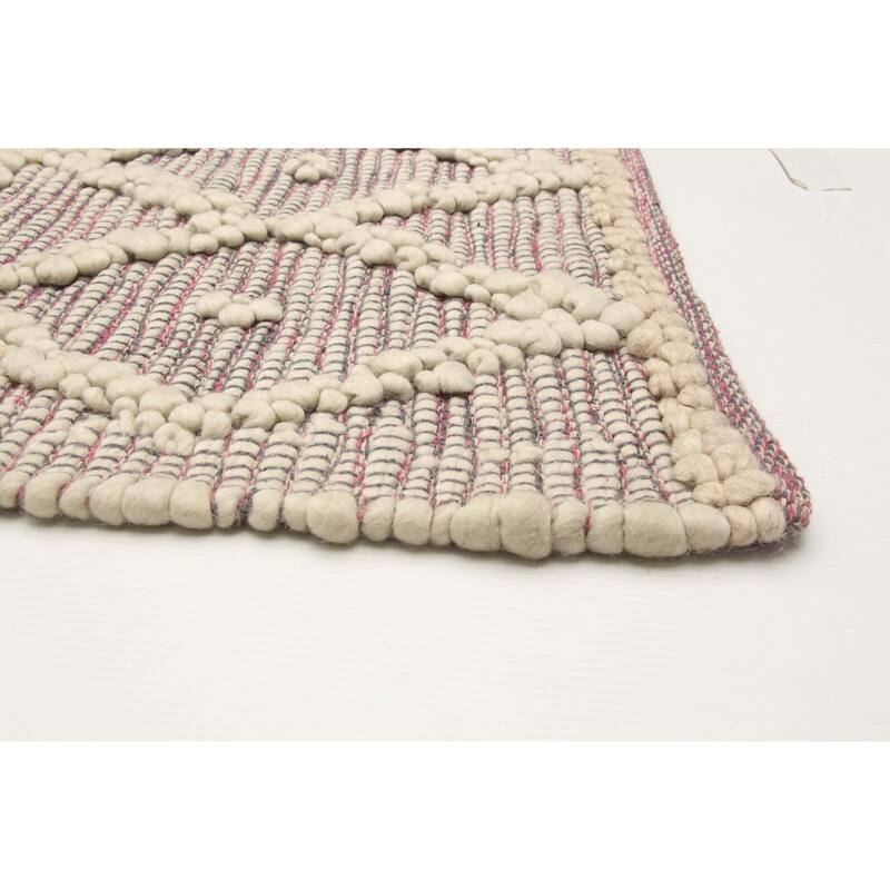 ECARPETGALLERY Braid weave Sienna Grey Wool Rug - 5'0 x 8'2