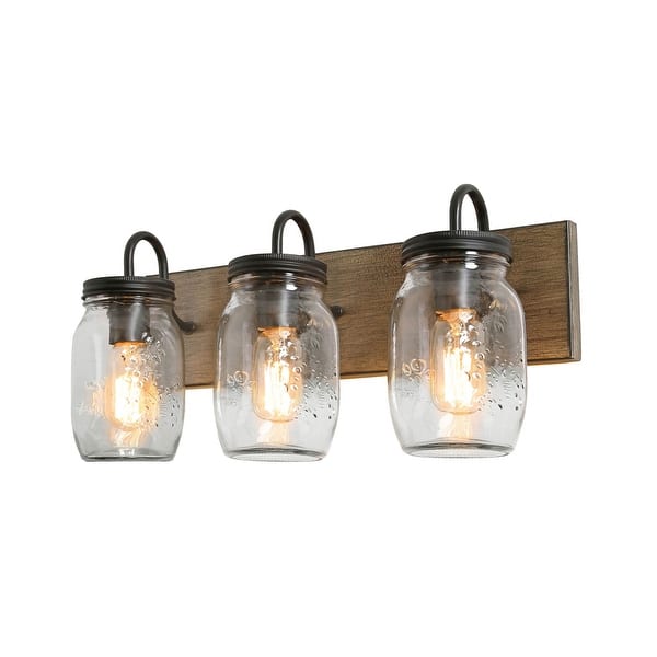 Rustic Farmhouse Mason Jar Bathroom Vanity Lights Wall Sconces W18 X H8 X E9 5 Overstock 29416106