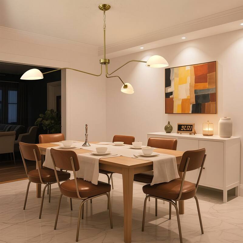 3 Arms Chandelier Mid Modern Chandelier Ceiling Light