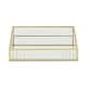 preview thumbnail 7 of 15, Veldra Gold Rectangular Fluted Glass Tray