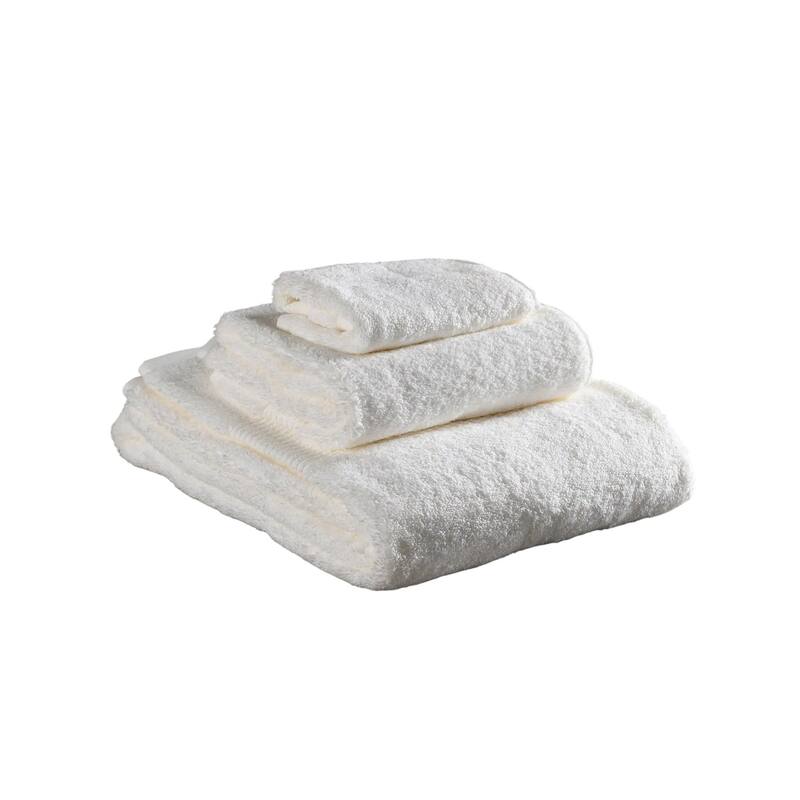 HomeRoots Set of Three Ivory Cotton Quick Dry Terry Cloth Towels - 54.00' X '30.00' X '1.00